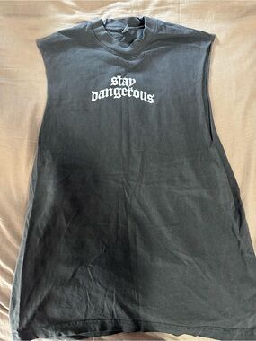 Jungle Athletics Stay Dangerous Black Sleeveless Graphic Tee